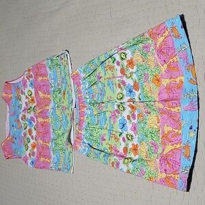 Yo-Yo Clothing Beachy Animals Floral Multi Colored  Girls 2 Piece Set Size 8‎
